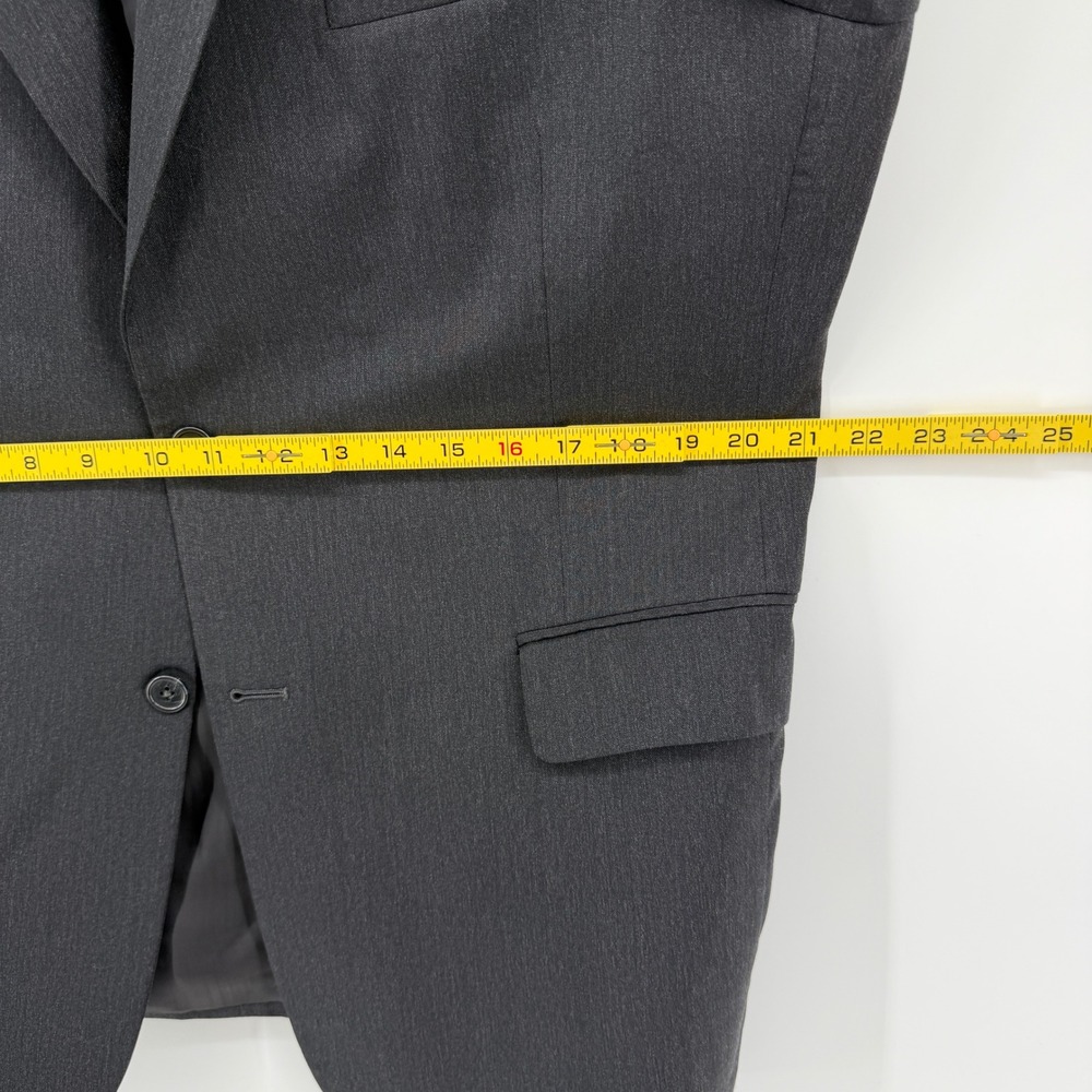 Jos A Bank Signature Collection Mens 44S 36W 100% Wool 2 Pc Suit Charcoal Gray - Picture 8 of 16